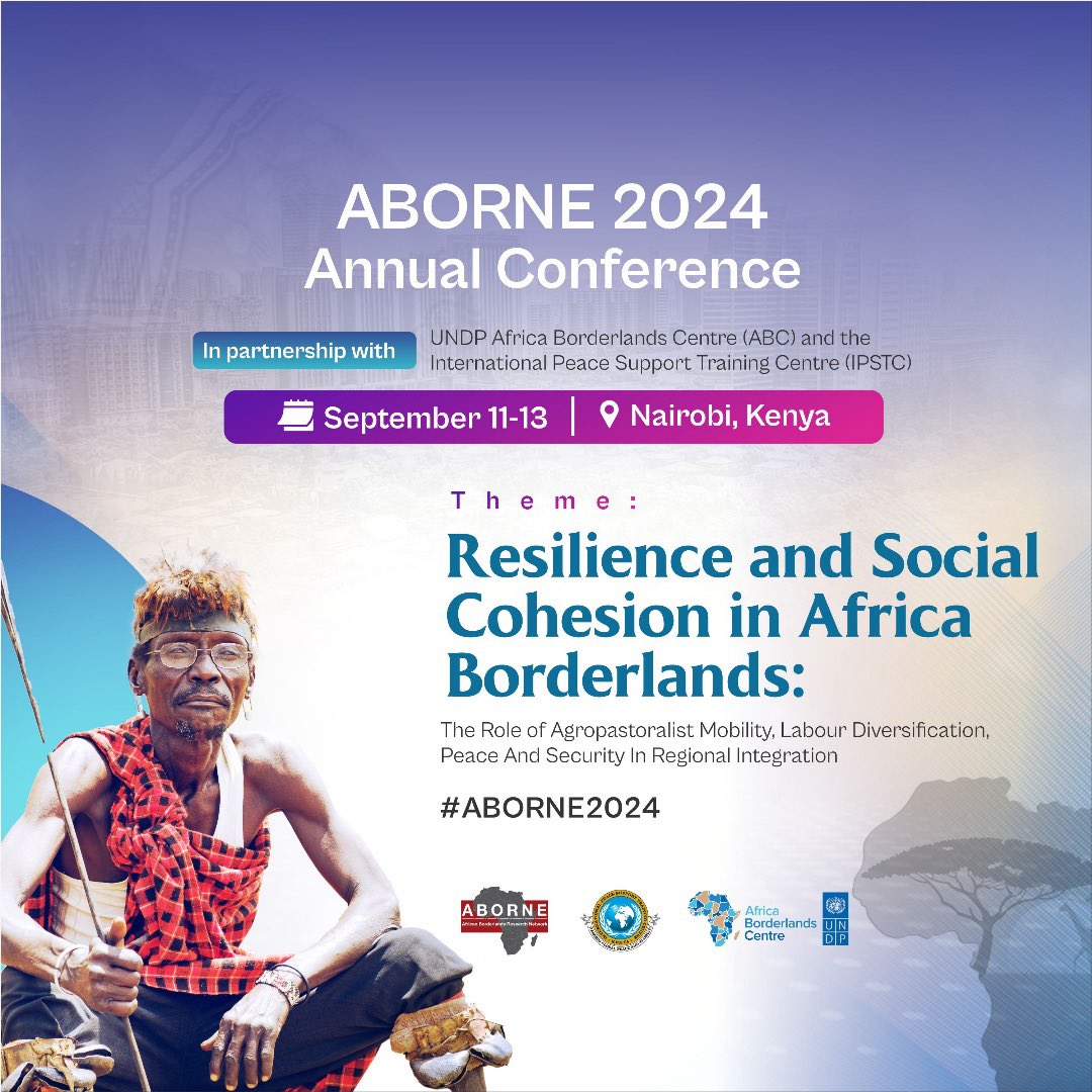 🌍 Join us at #ABORNE2024 in Nairobi, Sept 11-13, to explore resilience in Africa's borderlands. Engage with experts on mobility, labor diversification, and social cohesion and hear from leading borderland experts. Don't miss out! Learn more: aborne.net/2024-conferenc…