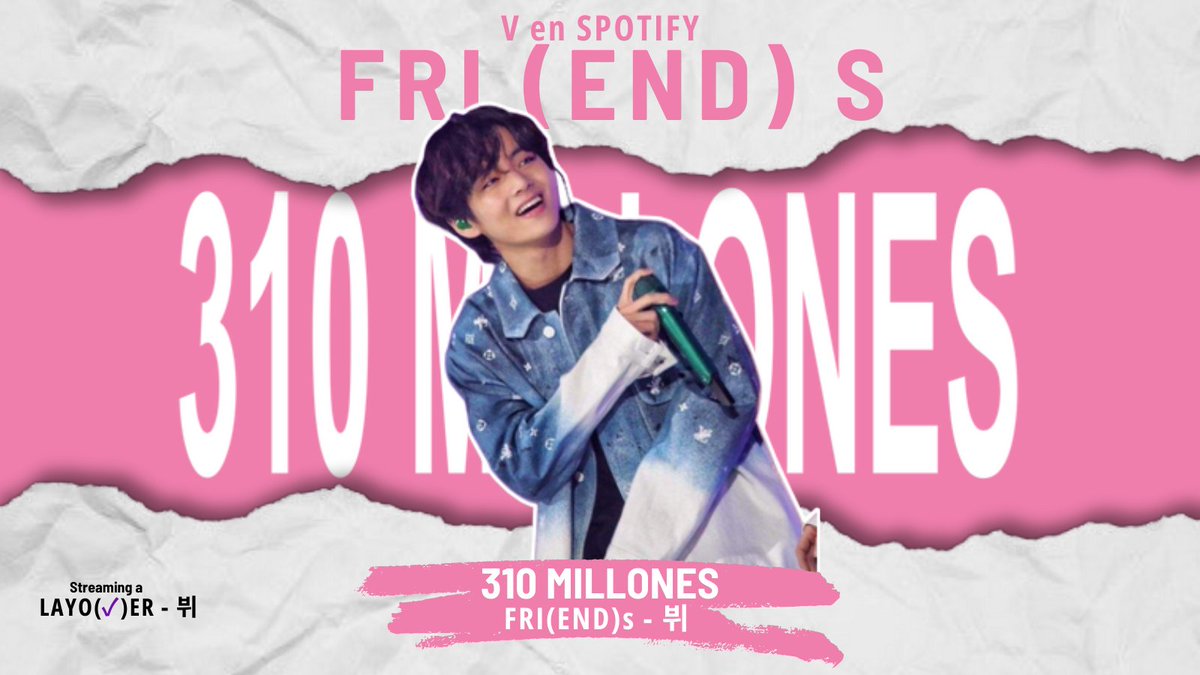 TK_Colombia_'s tweet photo. "FRI(END)S" de #V ha superado los 310 millones de reproducciones en Spotify 🥳
¡Felicidades Taehyung! 💚
#Friends310M
🖇 https://t.co/RnWKr7gGJm https://t.co/Cb9XWJQeNS