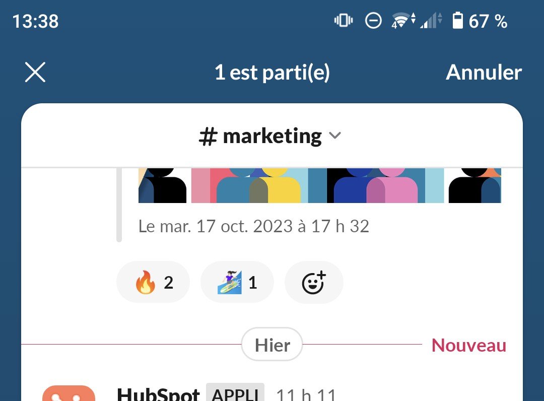 Sans déconner <a href="/SlackHQ/">Slackbot</a> y a personne qui relit vos clés de traduction ? Ça veut dire quoi 1 est parti ? La traduction chatgpt de "1 out" ?