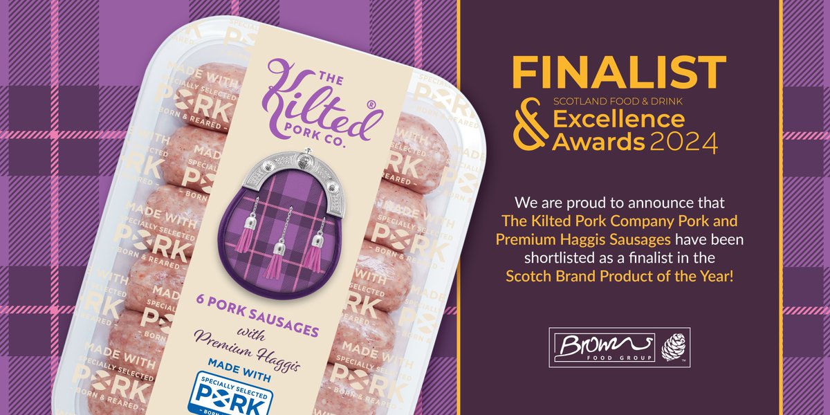 We are delighted to announce that The Kilted Pork Company, Specially Selected Pork and Premium Haggis Sausages have been shortlisted as a finalist in the Scotch Brand Product of the Year! The winners will be announced at the awards ceremony on 9th October 2024.🤞 #EA2024 #qms