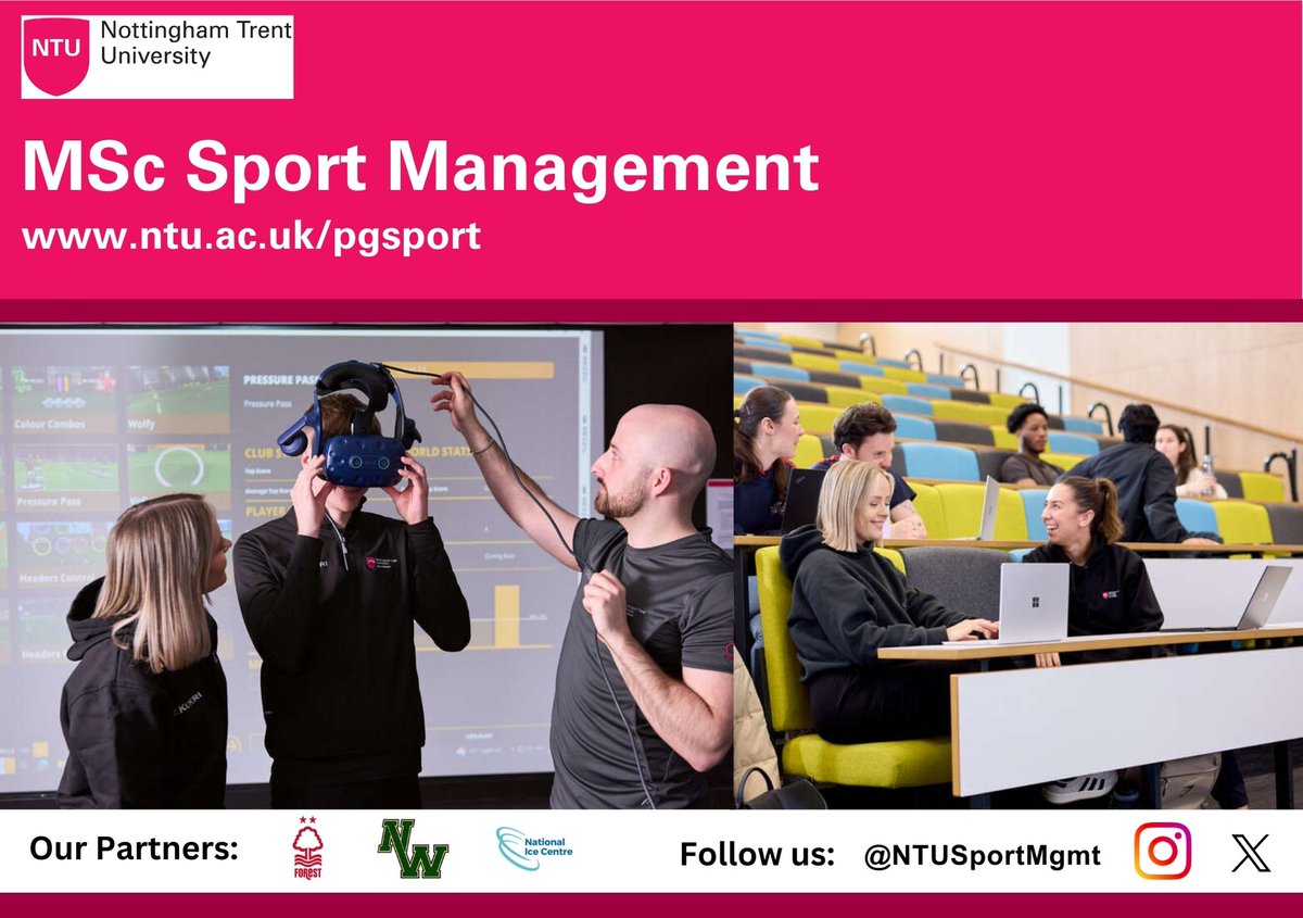 Our newly launched MSc in Sport Management is for all those involved in contemporary sport business design and practice.

Students will study distinctive topics like sport ecology, sales, and sports law. See more details on the course here: bit.ly/4dscNUU