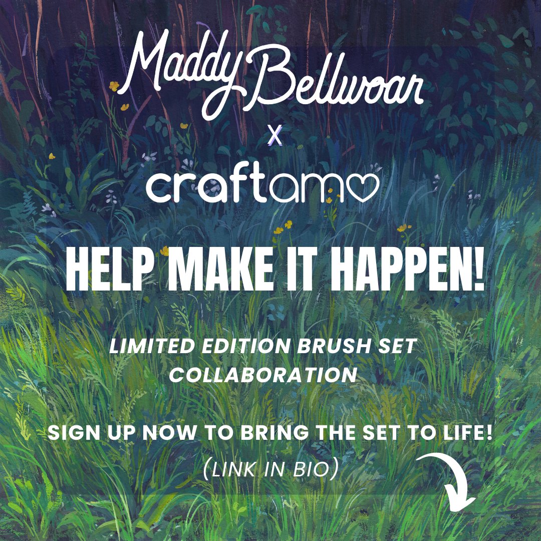 maddybellwoar's tweet photo. Artists, I need you!✨ Its my dream to create the perfect custom brush set for nature painting and the opportunity is finally here, but I can only do it with your help!💕
https://t.co/0cmf4sPydC
join the list to show Craftamo we want to bring this brush set to life!🌿 https://t.co/Jkza4LXxHm