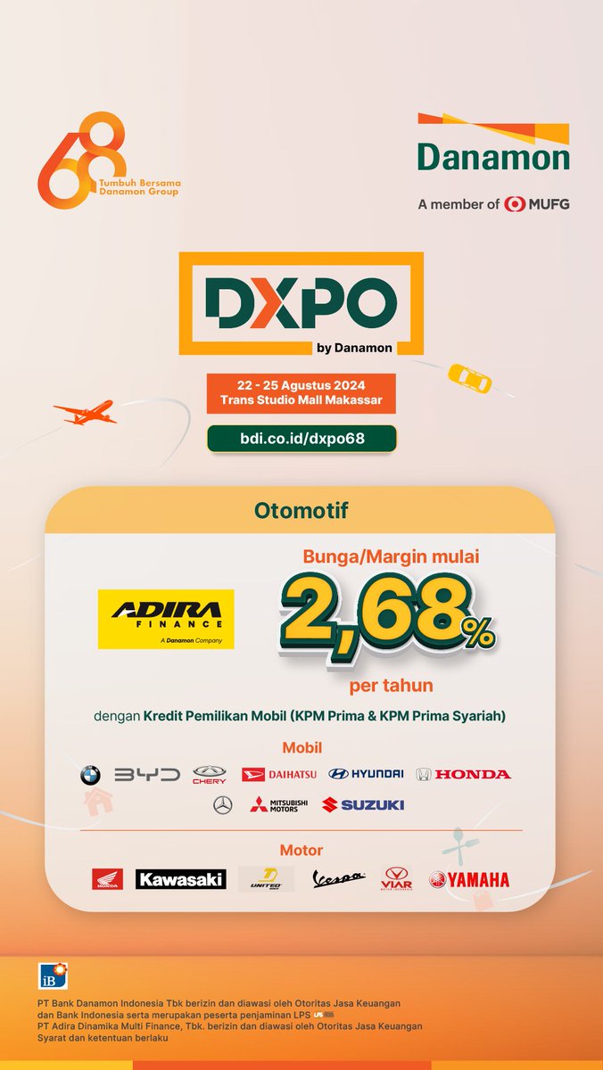 tukangmoIor's tweet photo. temen-temen ambil kesempatan di KPM Prima yuk, dan kalian bakalan dpt special rate bunga sebesar 2,68% dari DXPO by Danamon nih. untung banget kan?? https://t.co/6Nbd8BmRGK