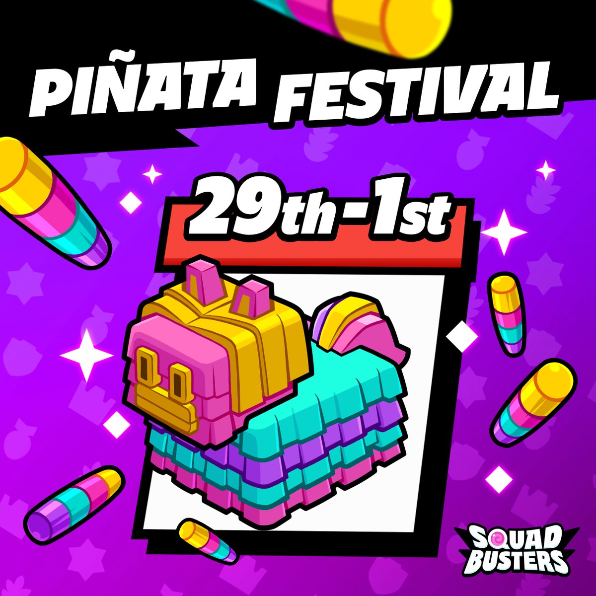 SquadBustersx's tweet photo. #PiñataFestival is coming back this week! 🎉  

Join us at https://t.co/JZSriSLj9o and find active players looking for piñatamates! 🪅 https://t.co/waJlHOC3x4