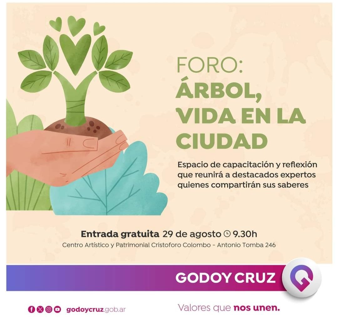 AndreaLacave's tweet photo. Te esperamos a compartir un espacio de capacitación con renombrados especialistas de Mendoza, para debatir por un arbolado resiliente para todos! https://t.co/xRrUKcvuLG