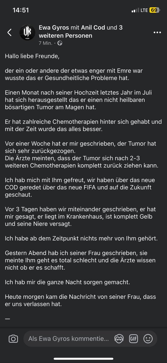 IGyros's tweet image. Alle die Emre kanten wissen was für ein herzensguter Mensch er war. 

Jeder Cent ist hilfreich für seine Familie❤️

paypal.com/pools/c/97lCcB…

@NAATIIONZ 🙏🕊️