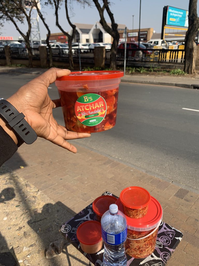 BongsMahlangu_'s tweet photo. Hi guy’s, Tomorrow we will be selling @Bs_Atchar at Midrand Boulders. If you get a chance please do come through &amp; support my hustle 🙏🏽 Much appreciated. 

500g R30,00
1KG R50,00
2KG R95,00 

Regular, Garlic &amp; or Chilli 

#BongsHustle
#supportsmallbusiness https://t.co/lR2MZDKwqF