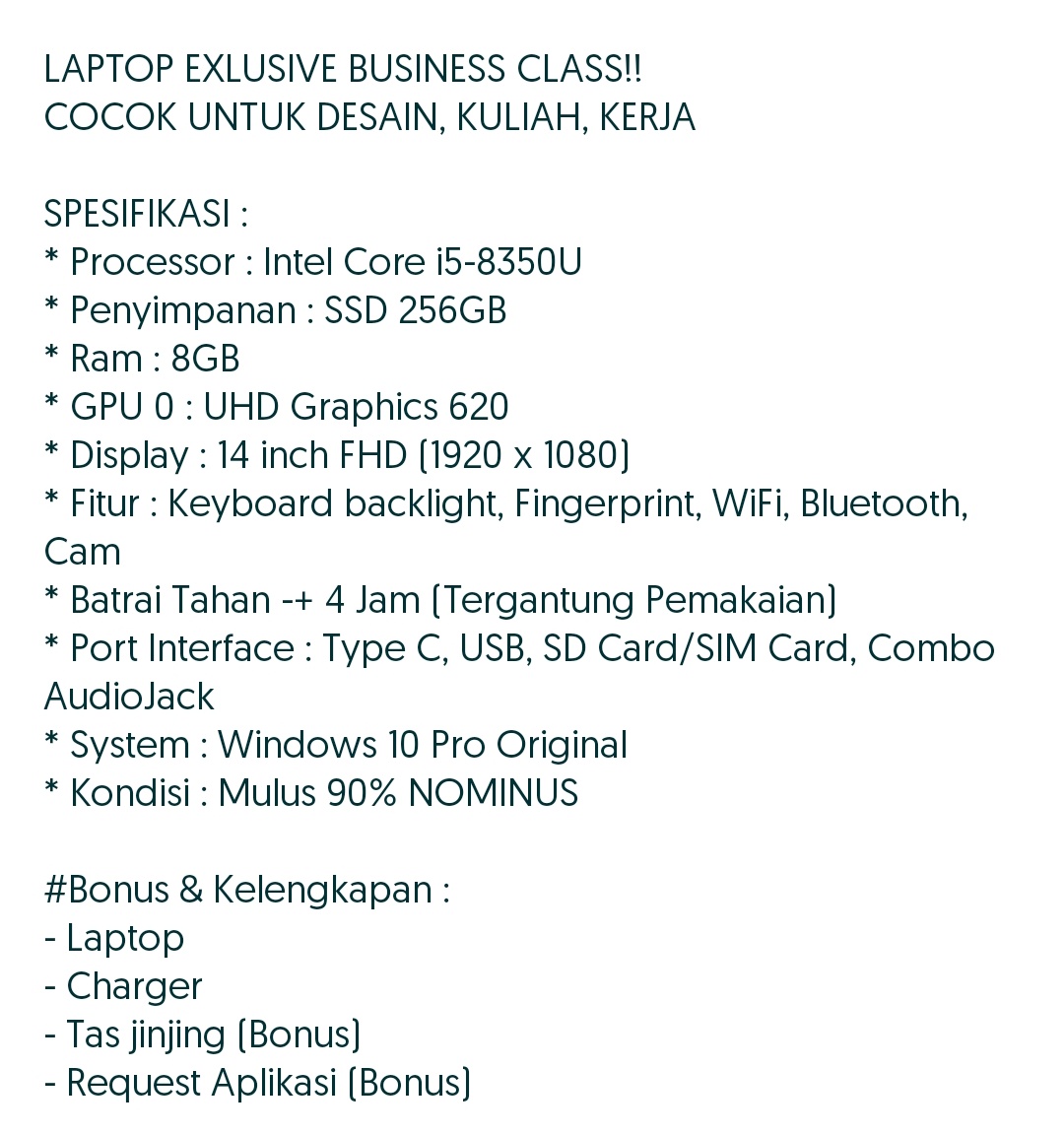szeennnnnn's tweet image. #zonauang #laptopsecond wts wtb laptop ( Lenovo Thinkpad Xi Carbon 6th ) * cocok untuk desain, kuliah, kerja

price : 3.8 ( nego sampe jadi )
lok depok

spesifikasi in pict,