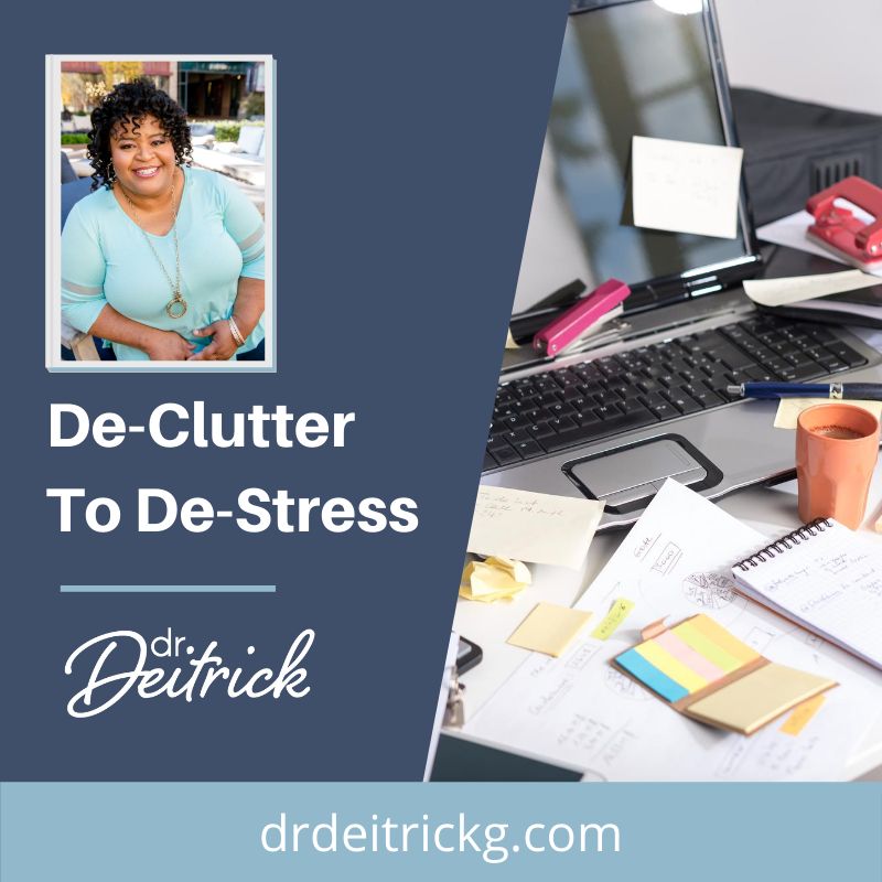 Whether your workspace is at the office or at home, take a few minutes each day to de-clutter. A great way to start reducing stress! #stressfree #motivation #clutter #declutter #getorganized
