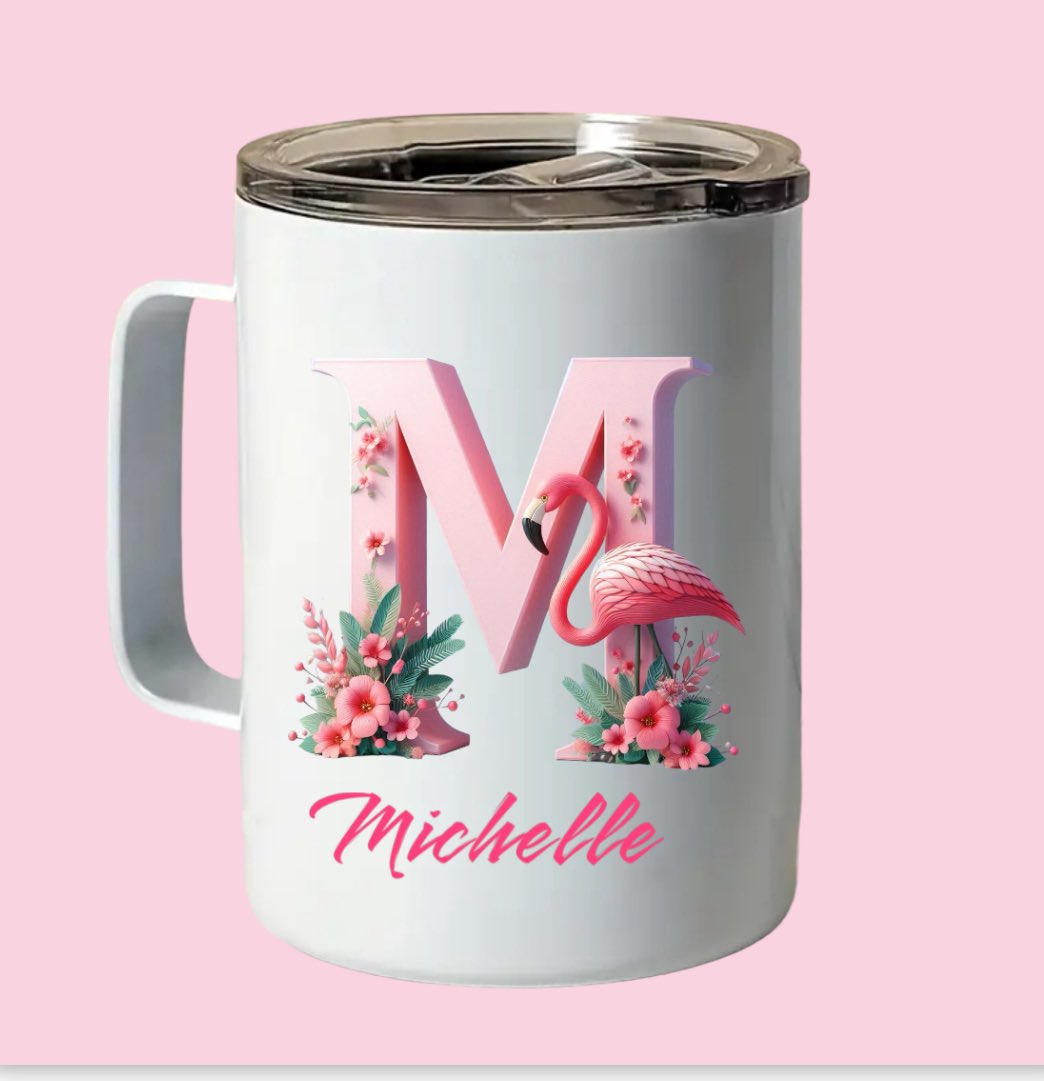 fancy_flamingo1's tweet photo. These cool 12oz travel mugs will keep your coffee hot or your cocktails cold , they’re insulated stainless steel with lid &amp; straw! Head to our custom section to upload your own images or if you need some inspiration try our pre designed area! #coffee #mugs #cocktails #gifts https://t.co/ZaJJWM4vBp