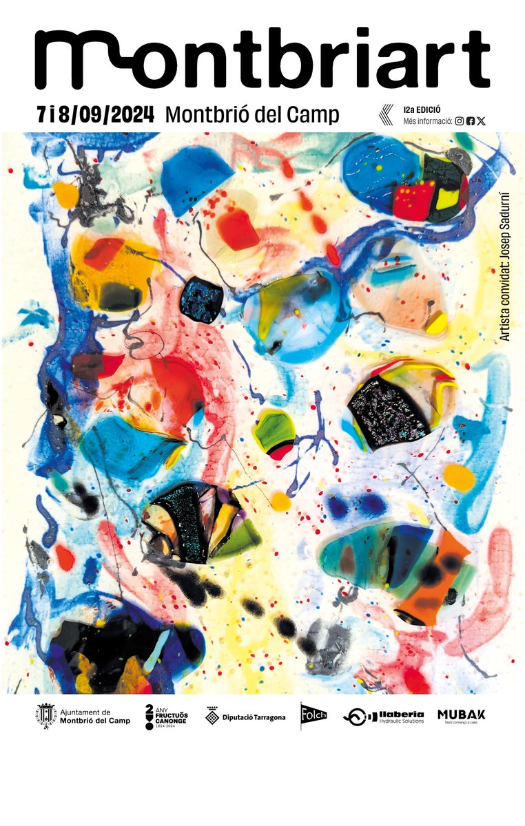 Preparats❓❓ 

Queden 2️⃣ setmanes❗️❗️❗️ 

👉 L’artista convidat d’enguany és en Pep Sadurní de Llorenç del Penedès.

👉Es dedica actualment a la decoració del vidre i a la fusió artística.

🔜 Ens els pròxims dies, compartirem tota la informació sobre la fira.