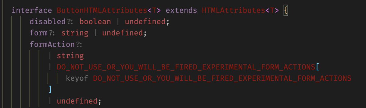 julianboolean's tweet image. Sometimes I learn stuff from reading types definitions.
This is from react 18's built-in types types.