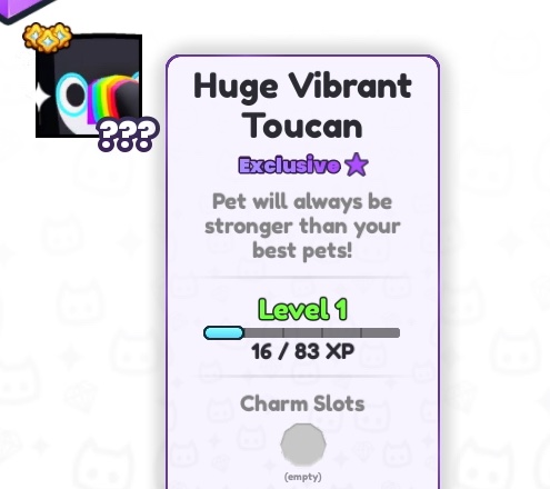 🔥Giveaways part 43!🔥
🦜Huge Vibrant Toucan!🦜

Requirements:
🤝 follow me
❤️ &amp; 🔁 like &amp; repost
🦜 Comment your Roblox username

  Giveaway ends in 72 hours goodluck!
#ROBLOX #PetSimulator99 #PetSim99 #PetSimulator99Giveaways