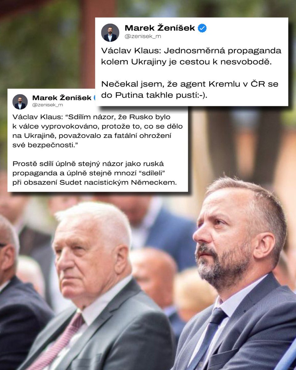 zenisek_m's tweet photo. Na výrazu Václava Klause je vidět, že si mé jméno podtrhl nesouhlasnou vlnovkou.😀

Nedivím se. https://t.co/J6hNJPqHE7