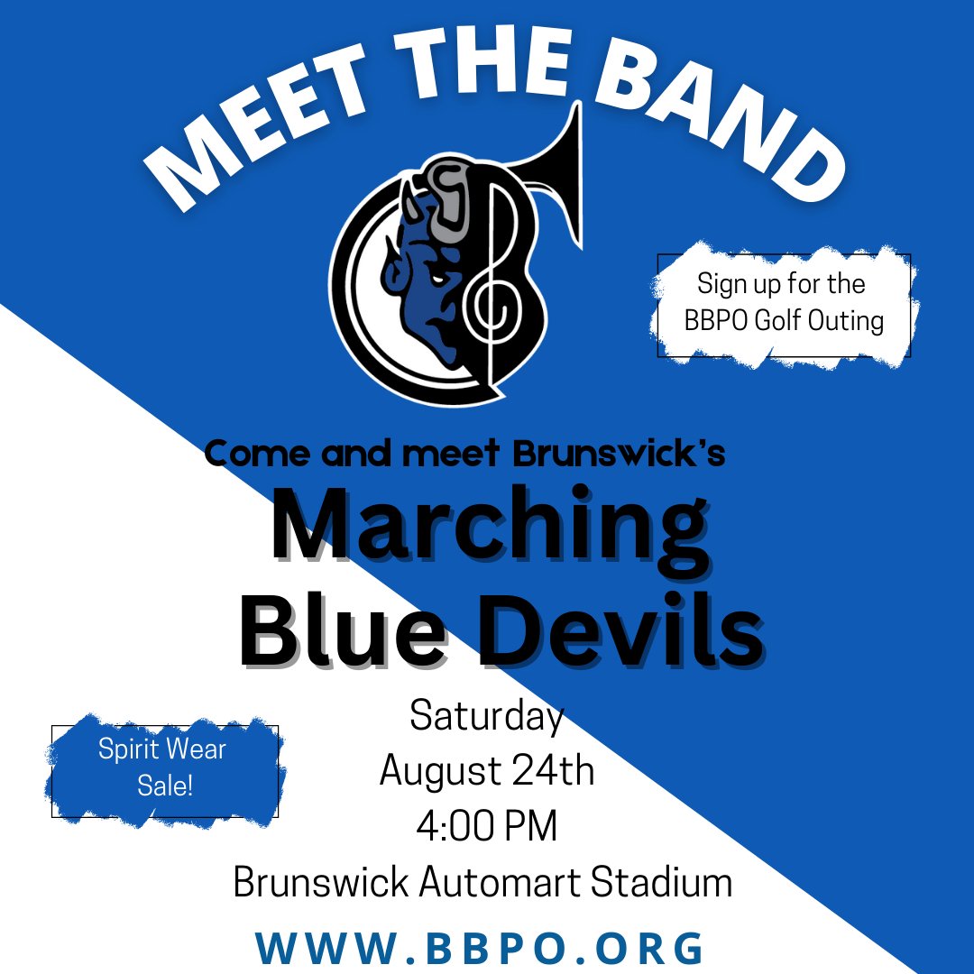 BrunswickCSD's tweet image. 🥁 Drumroll, please! 🥁 Join us for "Meet the Band Night!" Enjoy an entertaining performance as the @BrunswickHSBand showcases their hard work and talent! Best of all, it’s FREE and open to everyone! We hope to see you there!

🗓️Saturday, August 24th
🕓4:00 PM
📍Brunswick Auto…