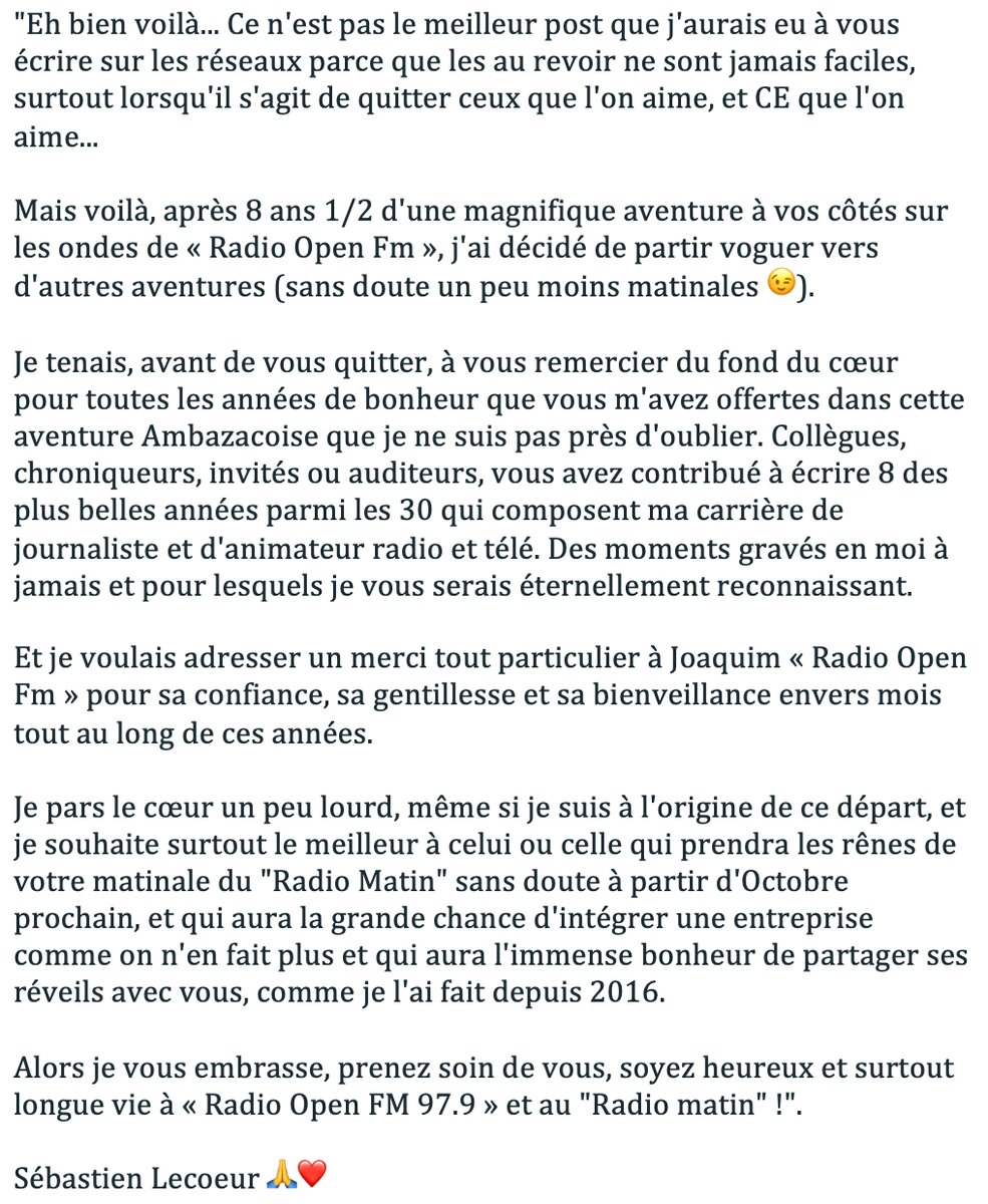 Il est donc temps de nous dire au revoir...