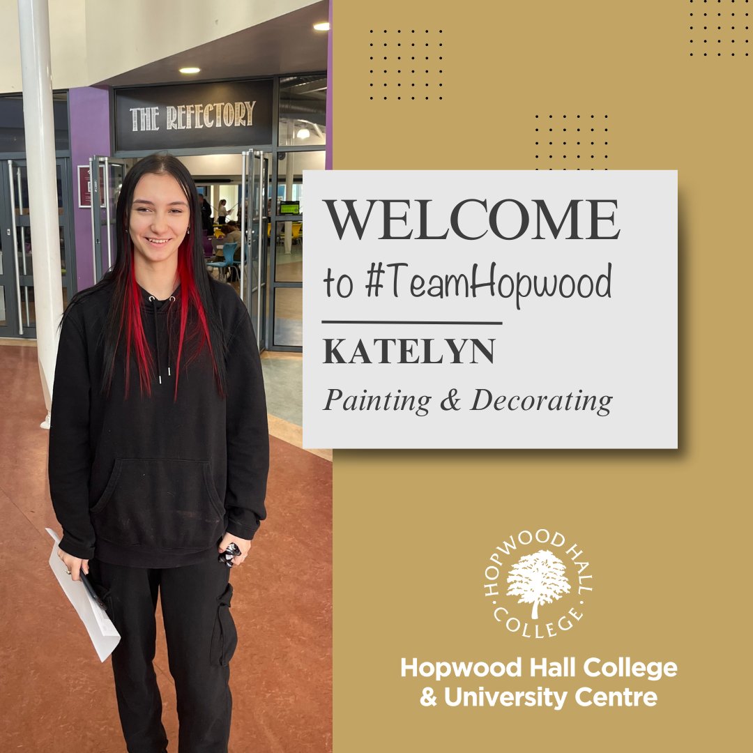 Hopwood Hall College & University Centre (@hopwoodhall) on Twitter photo Enrolment is in full swing at our Middleton and Rochdale campuses!
We're so proud to welcome Katelyn from <a href="/oss_school/">The Oswaldtwistle School</a>, who has just joined our Painting & Decorating programme.
Welcome to #TeamHopwood, Katelyn! Enrolment is in full swing at our Middleton and Rochdale campuses!
We're so proud to welcome Katelyn from <a href="/oss_school/">The Oswaldtwistle School</a>, who has just joined our Painting & Decorating programme.
Welcome to #TeamHopwood, Katelyn!