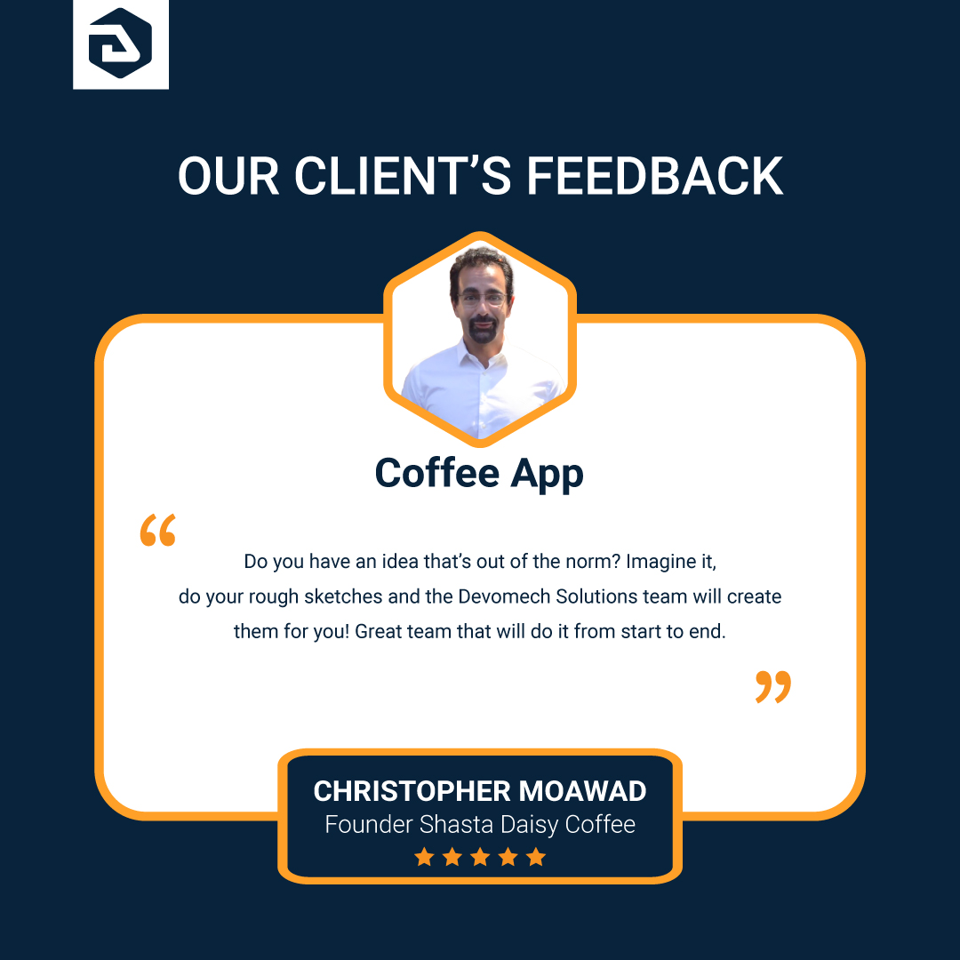 devomech's tweet image. We had a great experience creating an app that takes the coffee journey to a new level in collaboration with Shasta Daisy Coffee. Our team at Devomech brought their vision to life. Thank you, Christopher Moawad, for the collaboration &amp;amp; trust in us. 
#devomechsolutions #Client