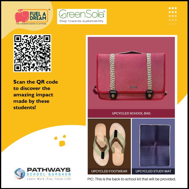 Celebrating Pathways School, Gurgaon's Grade 7 students! Raised INR 21.9L for 2,311 upcycled kits for rural Haryana students Inspiring sustainability!