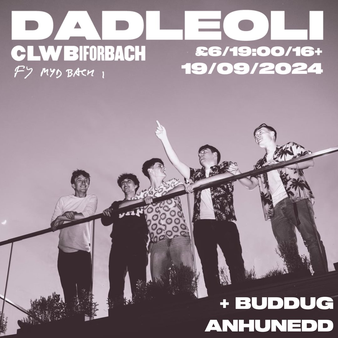 Gig lawnsio 'Fy Myd Bach I'
📅19/09/2024
🕖19:00
➕Buddug + @anhuneddband 
🎫ticketweb.uk/event/dadleoli…