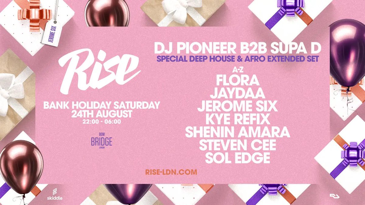 Jerome_Six's tweet image. Buzzing for my birthday tomorrow - first ever time celebrating with a @Rise_LDN &amp;amp; it falls on my actual birthday 😍🥳

skiddle.com/e/39272040