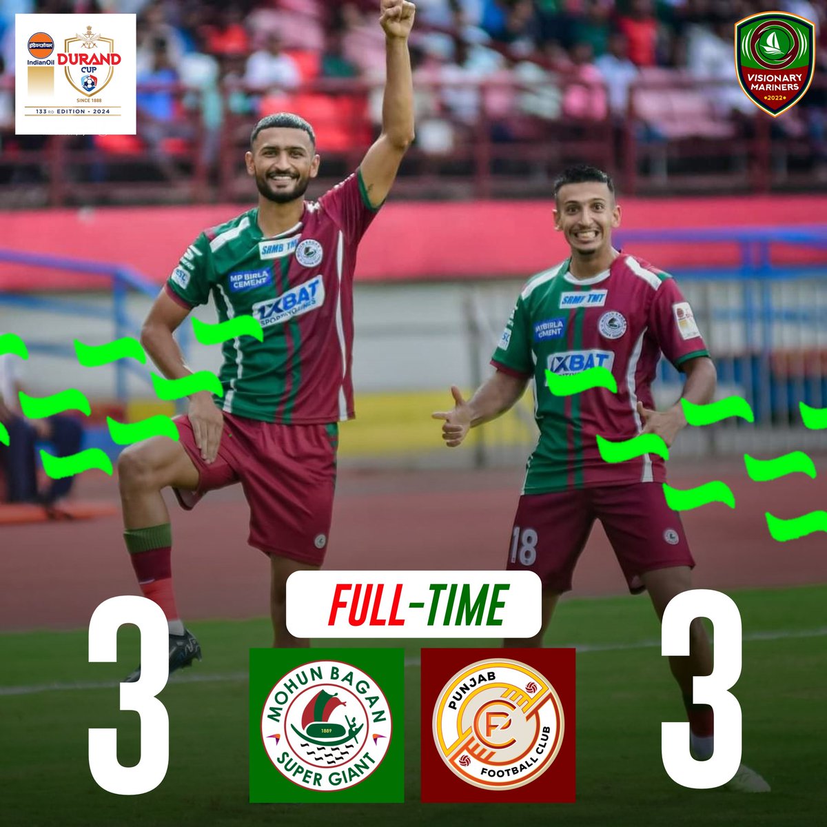 v_mariners's tweet photo. Full-Time!!!
We are into the penalties!!
Joy Mohun Bagan 💚❤️
#MohunBagan #আমরাসবুজমেরুন #mohunbagansg #visionarymariners #DurandCup2024 https://t.co/tt4Zu8f1Va
