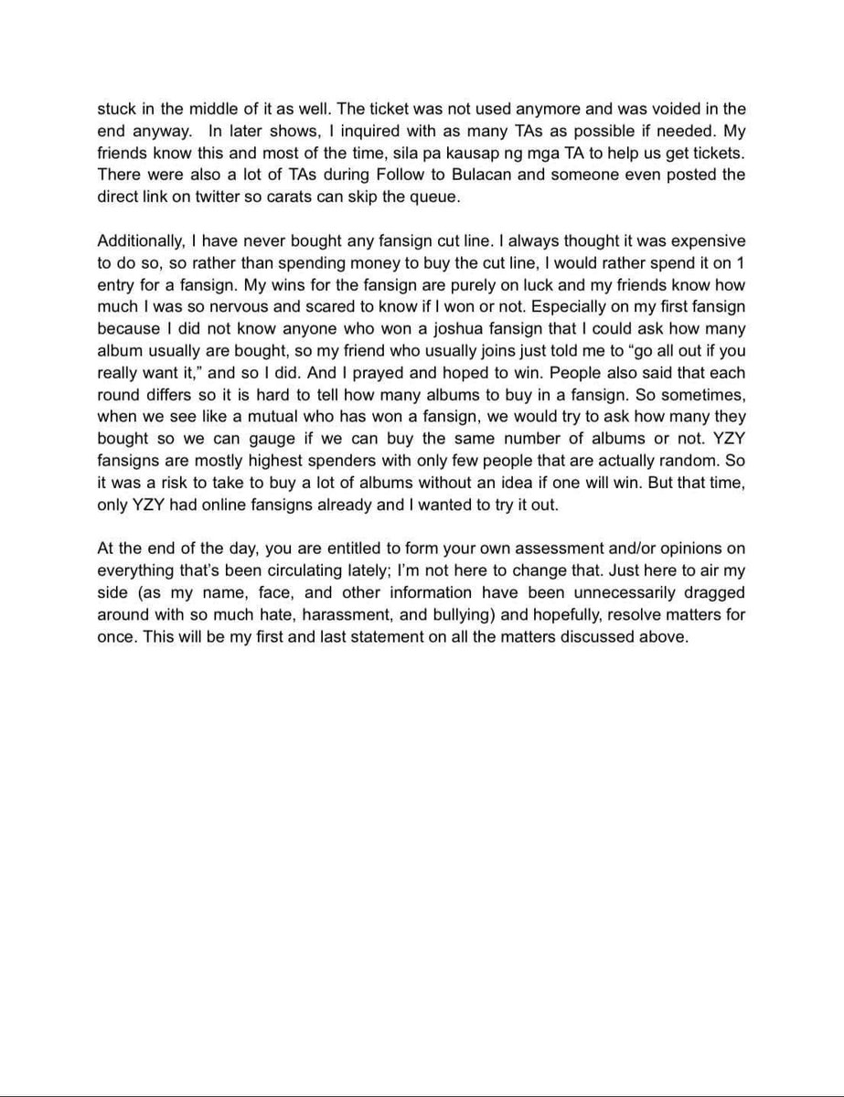shua_enthusiast's tweet photo. Hello, I am here to explain every point discussed in this thread. I understand that you might hold differing opinions or have been fed with twisted information and/or hearsay but let me address the points one by one. 

I decided to address these points since this post created so much fabrications that are now passed as true and factual.

This will be my first and last statement on all the matters discussed below.