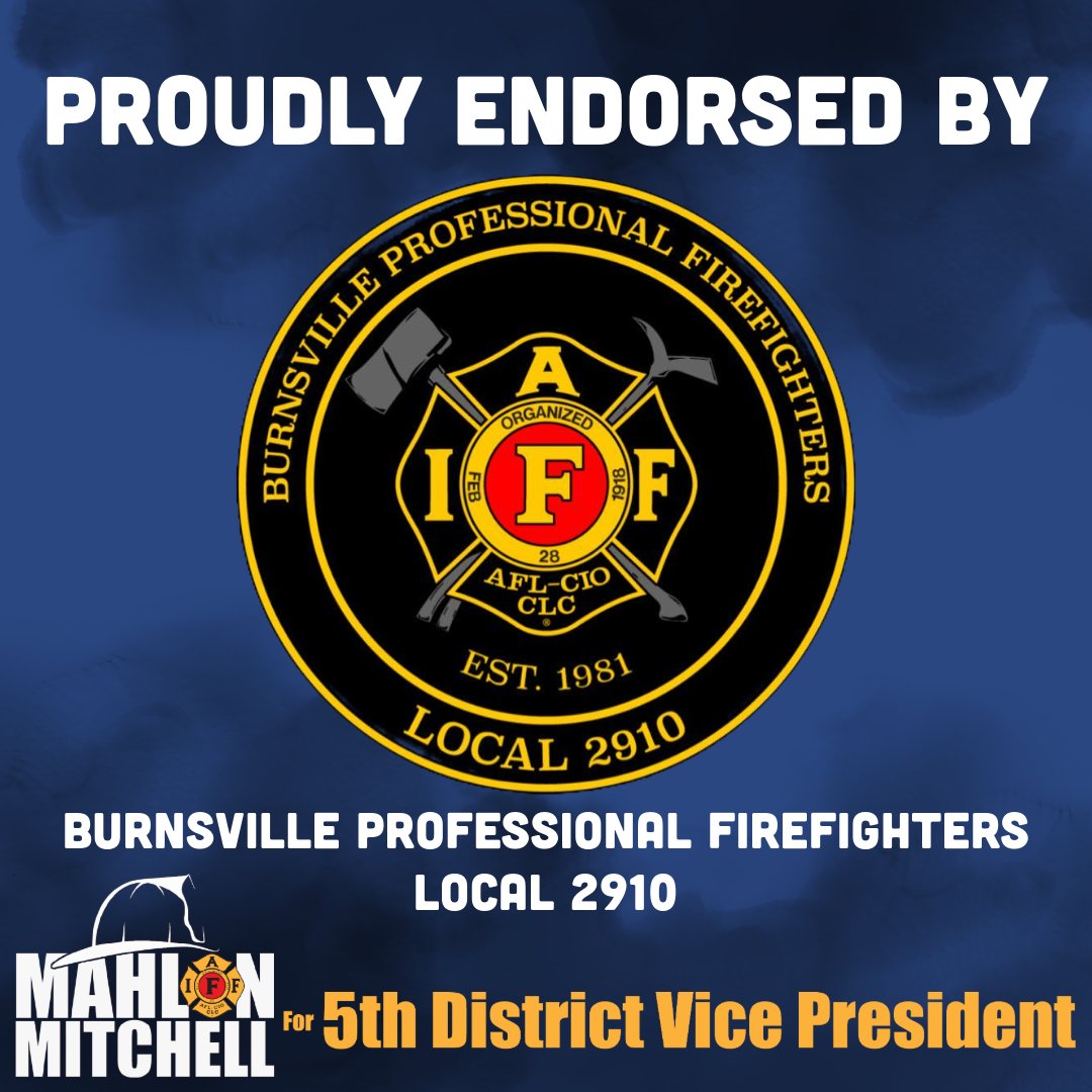 From Minnesota! Burnsville Professional Firefighters Local 2910 is ready for a 5th District that is united, rising, and thriving!