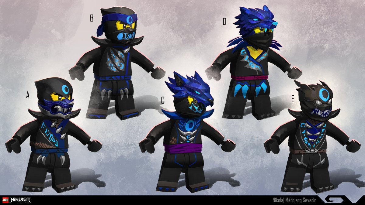 Been a while. I think this will be my last batch of #NinjagoDragonsRising #conceptart from S. 2.
But not to worry, we still have S. 1 to go through! 
Here; #ninjago wolf clan development sketches from the mystical forest.