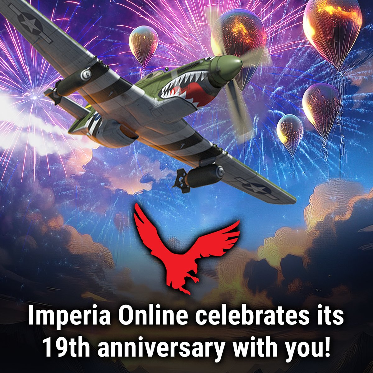 siegeww2team's tweet photo. 🎉 Imperia Online turns 19! 🎉⚔️ We’re celebrating this huge milestone with some awesome in-game perks just for you: ✨ Double Gold for every battle! 📦 Higher drop chances for Specialist, Corporal, and Sergeant Boxes! 💰 Expeditions with boosted drop rates and double resources! https://t.co/7UyZfSdpav