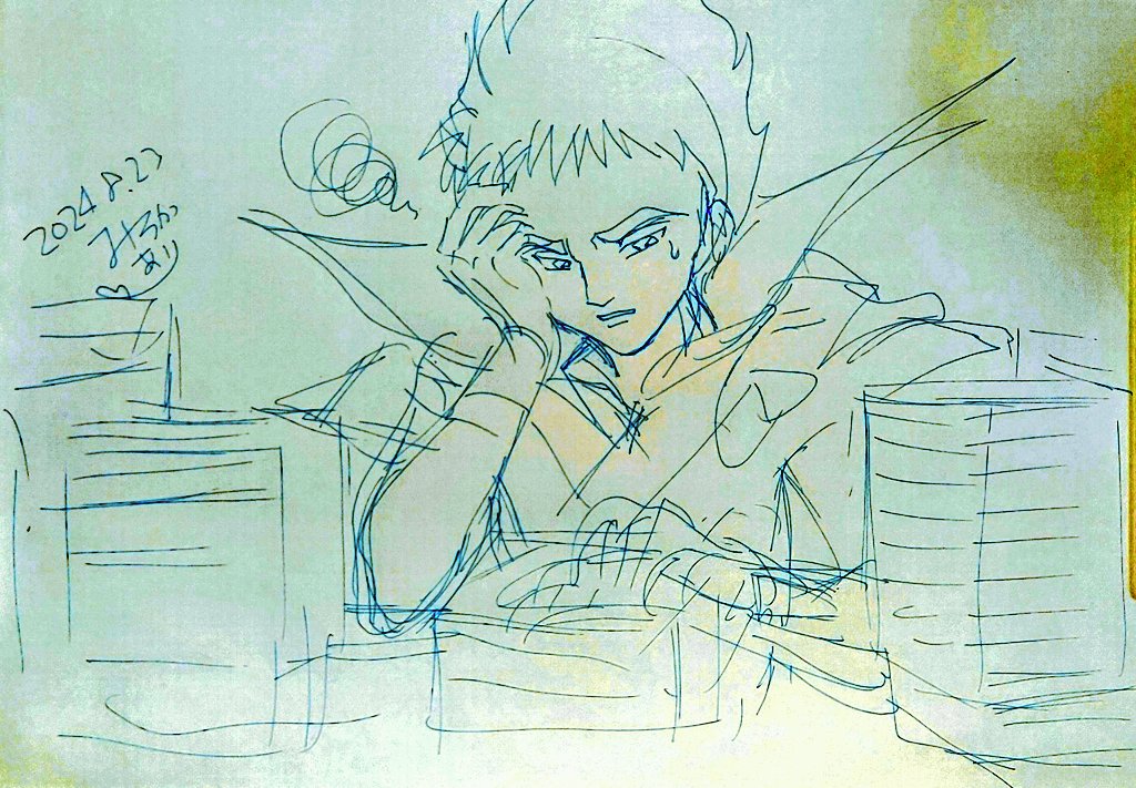 本日のリクエスト絵まとめ～💖💕

①法衣ガスくん✨
②黒武者甲冑姿のサユリさん✨
③グリグリちゃんと遊ぶハピ✨
④書類見て悩むシャマン✨

 でした～💖💕

皆さん、楽しいリクエスト、ありがとうございました🌸。:+((*'艸`))+:。 