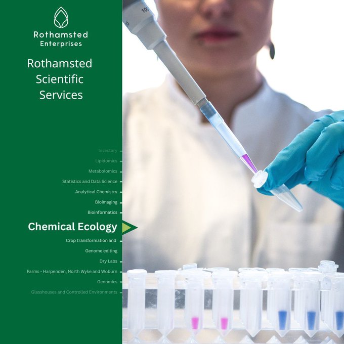 The expert analysis provided by Rothamsted's Chemical Ecology department is employed to answer a range of biological questions, with our facility staff having a combined experience of over 40 years. 

For enquiries:
shorturl.at/WkobE

#chemicalecology 
<a href="/Rothamsted/">Rothamsted Research</a>
