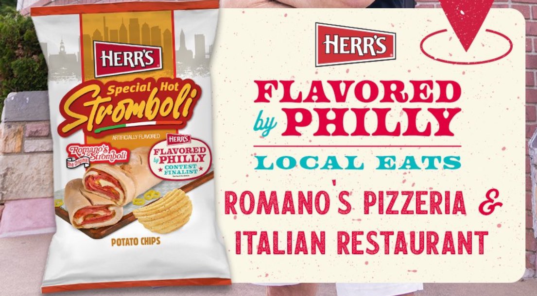 We have a new Herr’s Chip flavor and the winner hails from Delco (…of course they do!).  Congrats to Romano’s on their big win!!  #Delco 💪