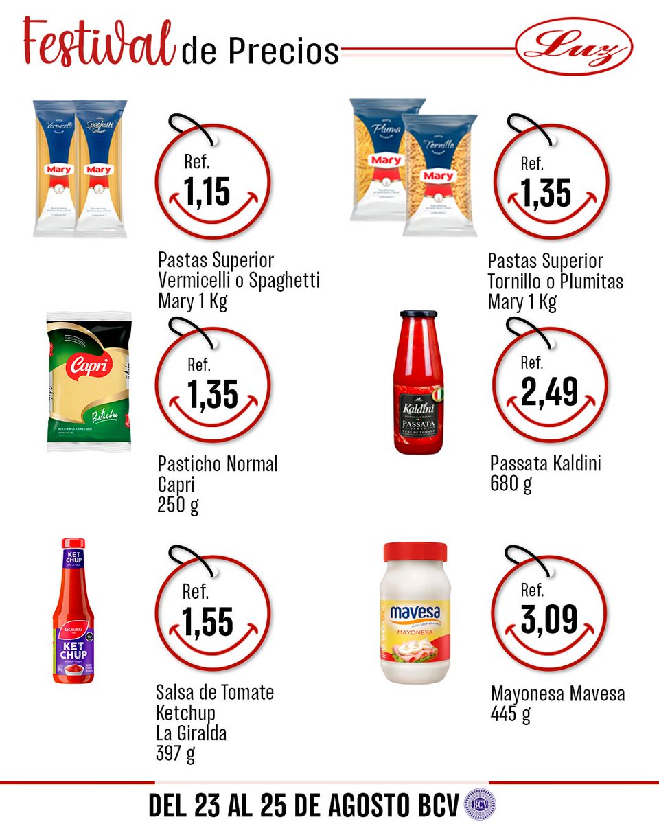 mercadosluzca's tweet photo. Ven y disfruta del #Festivaldeprecios en todas nuestras sucursales por el 23 al 25 de agosto

#Automercadosluz #LuzQuick #Agosto2024 #FestivaldePrecios #descuentos #mercado #promos #market #mall #supermercado #comida #ofertas #promociones #productosdigitales https://t.co/bvs2IdC0mw