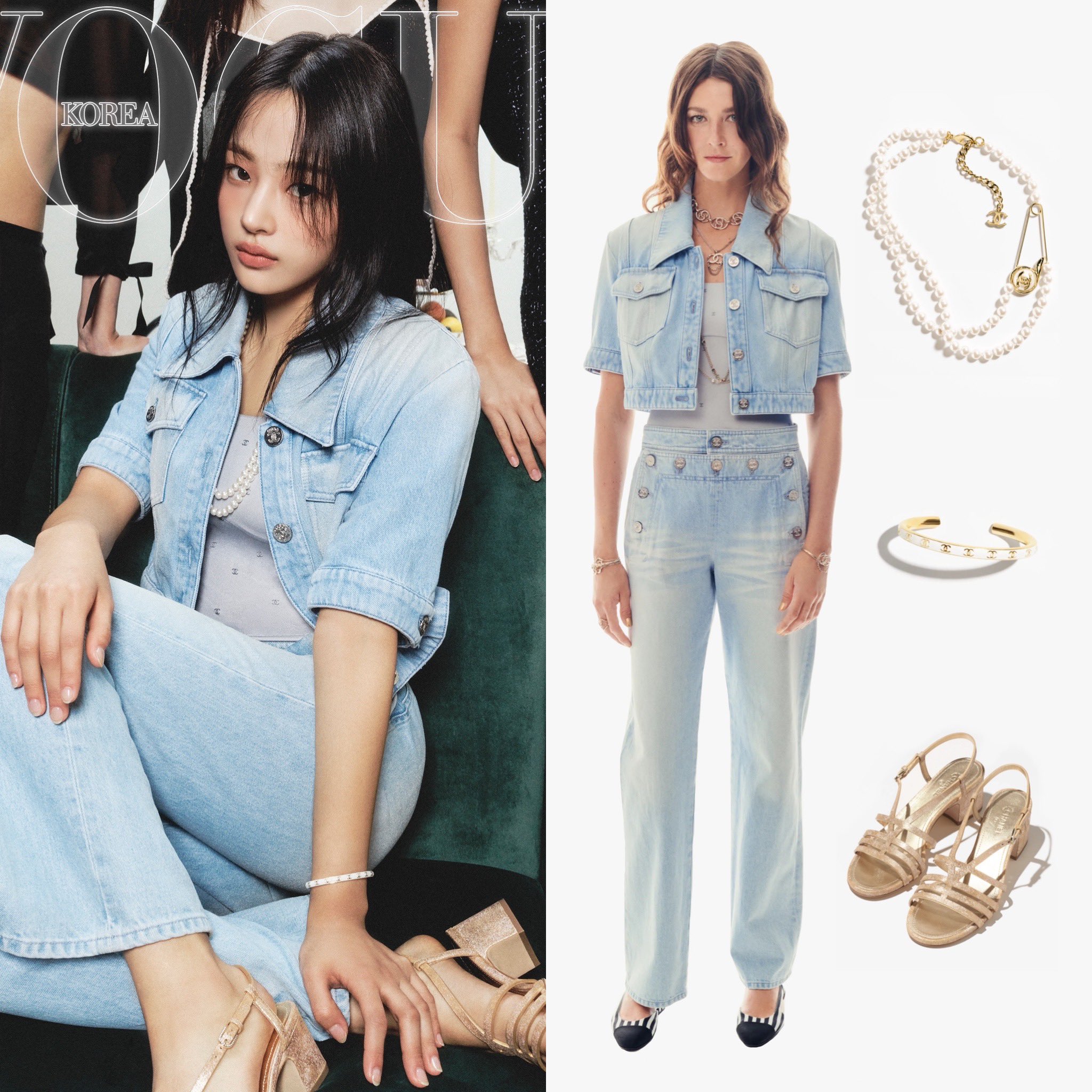 CHANEL 2024 COCO BEACH LOOK22 ジーンズ ブルー/シルバー 直営 CHANEL 2024 COCO BEACH LOOK22 ジーンズ ブルー/シルバー 直営