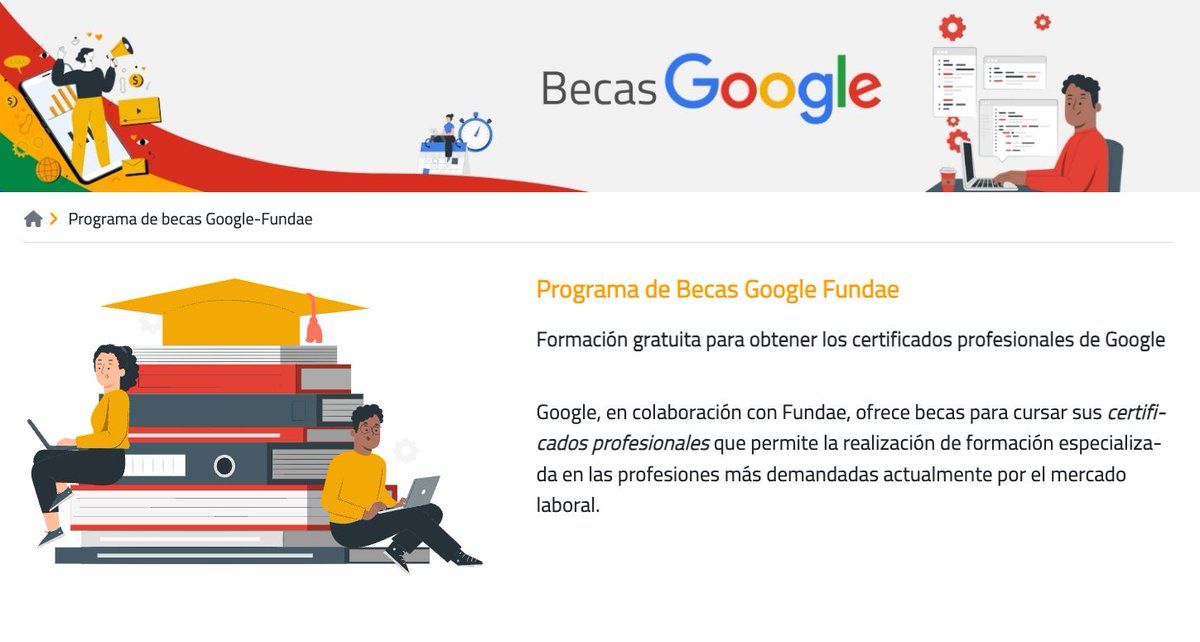 MoureDev's tweet image. Becas de Google para obtener certificados profesionales gratis!
🔒 Ciberseguridad
🤖 Inteligencia Artificial
🐍 Automatización con Python
🔎 Análisis de datos
🎨 Diseño y UX
Tienes que ser mayor de edad y residir en España:
experienciafundae.es/beca-google