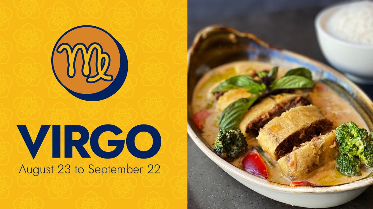 Virgos: This month is all about finding balance and embracing new opportunities. Collaborate with others—your teamwork will be *chefs kiss* (for figuring out how to split four spring rolls among three people). ✨ Lucky Dish ✨ Crispy Beef Panang #horoscope #virgoseason #toronto