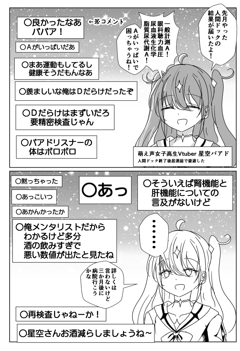人間ドックの結果を見ながら年齢を詐称してるVtuber 