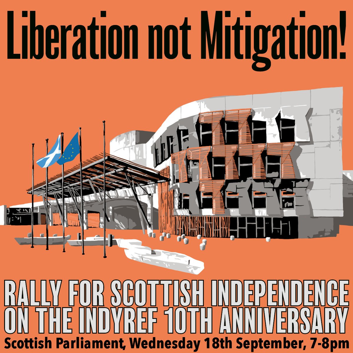 🏴󠁧󠁢󠁳󠁣󠁴󠁿  Liberation not Mitigation! 

✊  Help us send our message, loud and clear, that we won't stop, we will campaign till we win and we will win because independence is normal.

🟦  Learn more: believeinscotland.org/rally_for_inde…