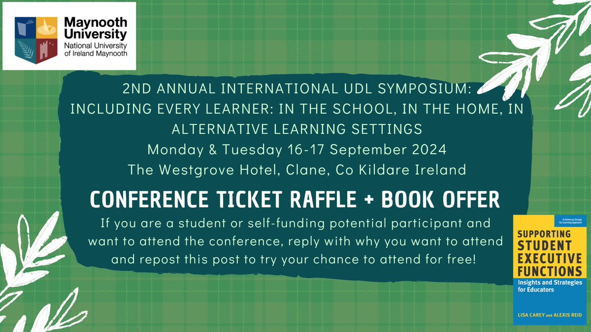 Alexis Reid (@alexisannreid) on Twitter photo Interested in attending #UDL 2nd Annual International UDL Symposium? If you are a student/self-funding participant & want to attend the conference, reply with why you want to attend & repost this post to try your chance to attend for free! <a href="/MaynoothUni/">Maynooth University</a> <a href="/magsflood/">Margaret Flood</a> <a href="/EquitableAccess/">Dr. Lisa Beth Carey</a> Interested in attending #UDL 2nd Annual International UDL Symposium? If you are a student/self-funding participant & want to attend the conference, reply with why you want to attend & repost this post to try your chance to attend for free! <a href="/MaynoothUni/">Maynooth University</a> <a href="/magsflood/">Margaret Flood</a> <a href="/EquitableAccess/">Dr. Lisa Beth Carey</a>