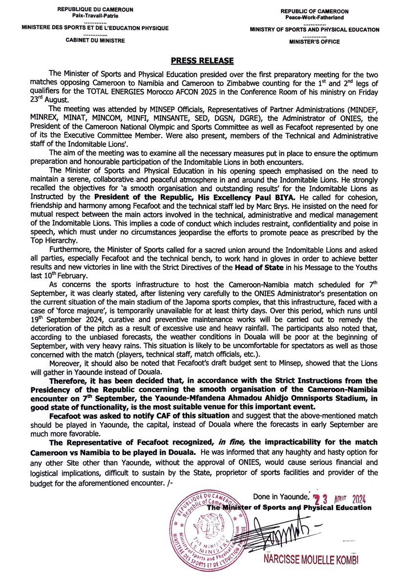 Pr Narcisse MOUELLE KOMBI tweet media