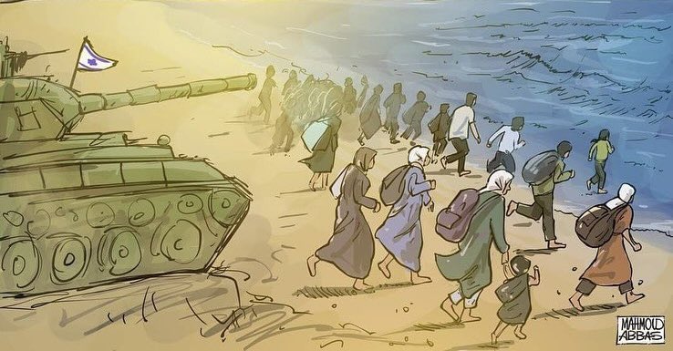 tevfik_hams's tweet photo. Karikatür dilinden hakikat:

"Önümüzde deniz arkamızda ise ölüm" https://t.co/uJZx5mMASE