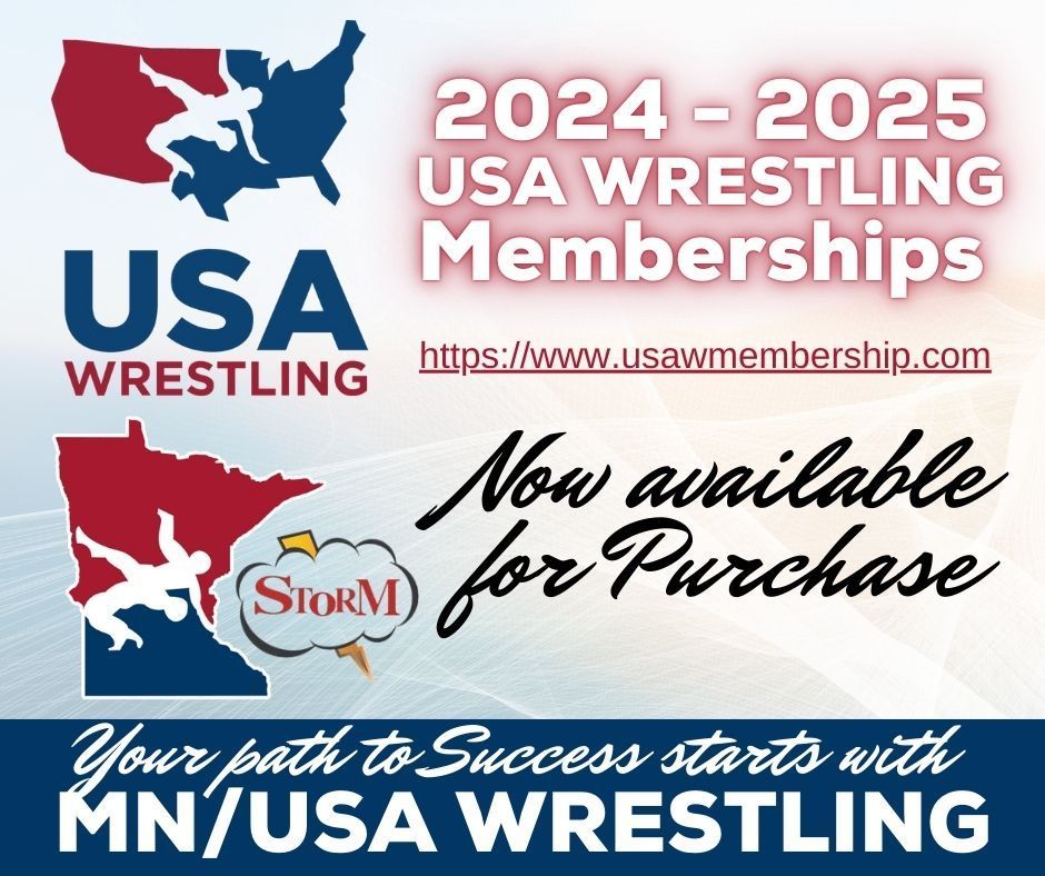 The 2024-2025 MN/USA Wrestling membership year is NOW OPEN. You can purchase/renew your membership for the upcoming season.  MN/USA Wrestling is looking forward to a great upcoming season and can't wait to see everyone again!!!
#mnusawrestling #mnstorm