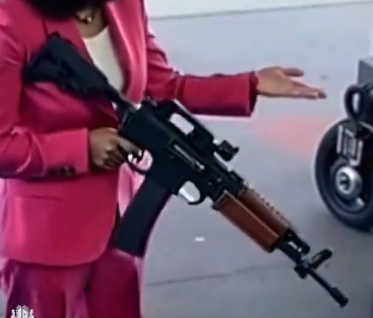 Lucaxfoster's tweet photo. @thedorbrothers @grok @elonmusk @minchoi @JeremyNguyenPhD @MattVidPro @mreflow @Evolving_AI @daniel_eckler @EndWokeness @ElonMuskAOC @iamneubert busting out the kamalashnikova, yankee-commie limited edition 🔥 https://t.co/nJJrCFTNtA
