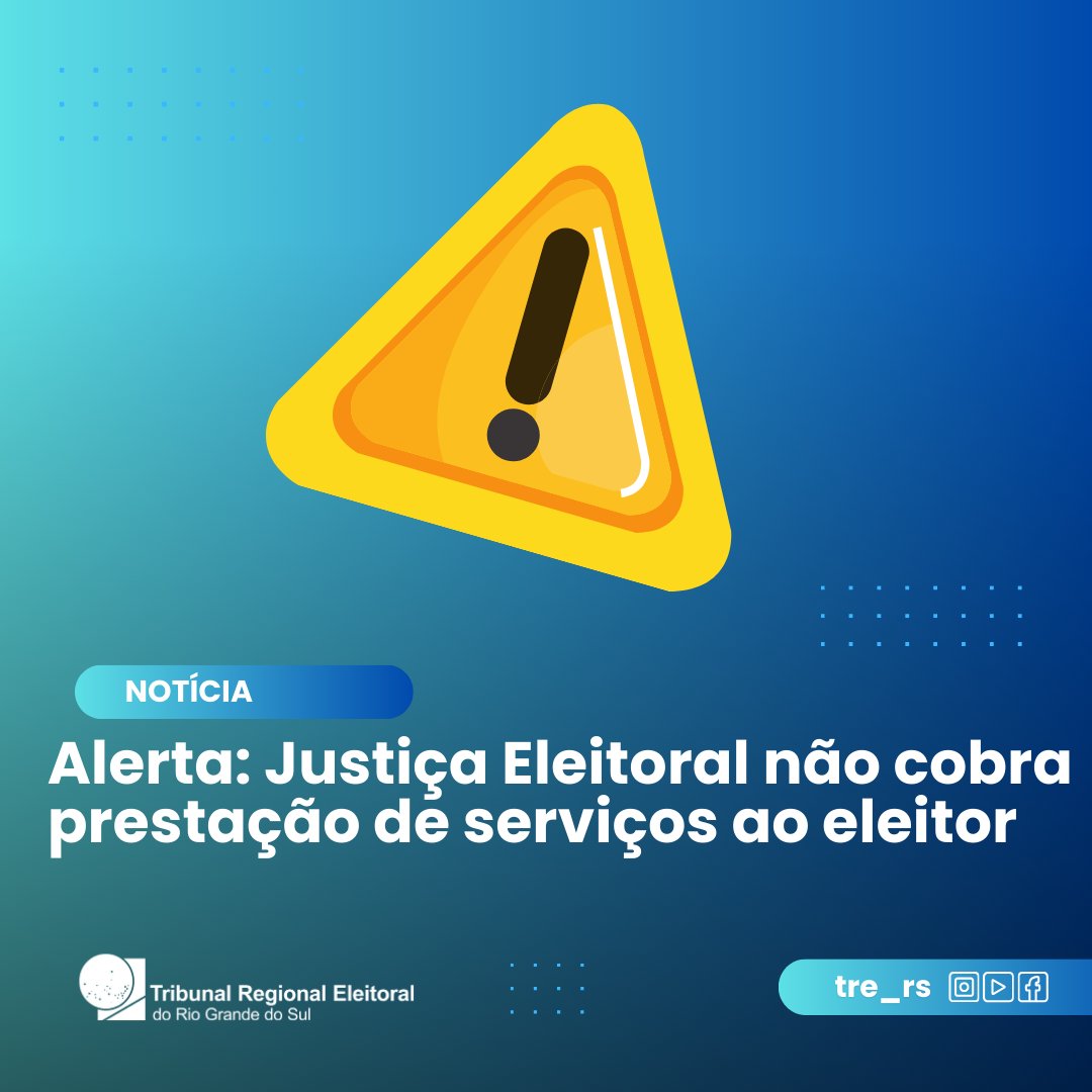 Sites privados estão oferecendo e cobrando pela regularização do título de eleitor

Leia a matéria íntegra: encurtador.com.br/XTBVv