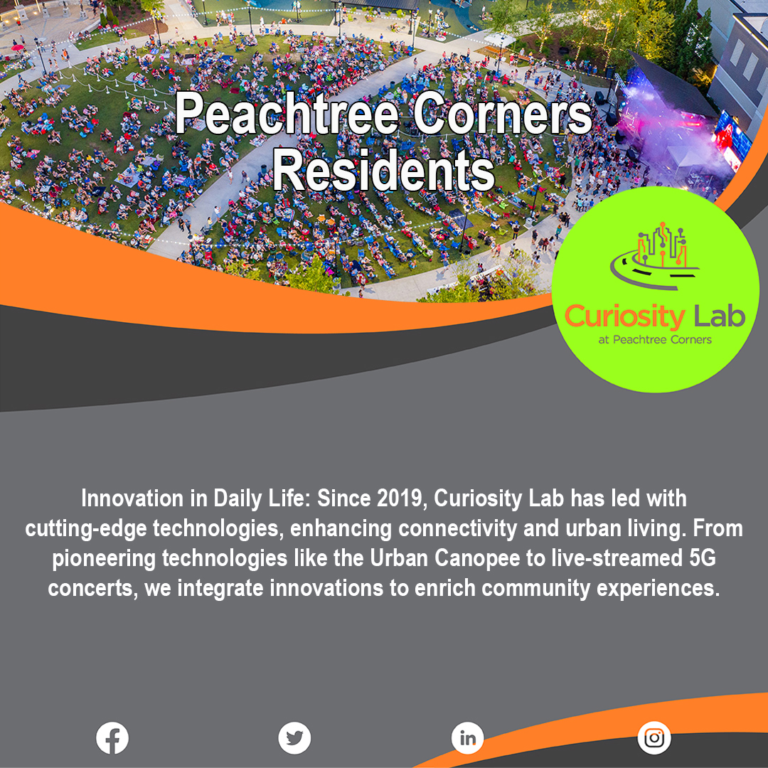 CuriosityLabPTC's tweet photo. Curiosity Lab and Peachtree Corners transforms daily life through cutting-edge tech like autonomous vehicles, CV2X systems and smart infrastructure. From free public Wi-Fi to innovative playgrounds, we're redefining smart city living! #CuriosityLab #PeachtreeCorners #SmartCity https://t.co/avoIAXLBhK