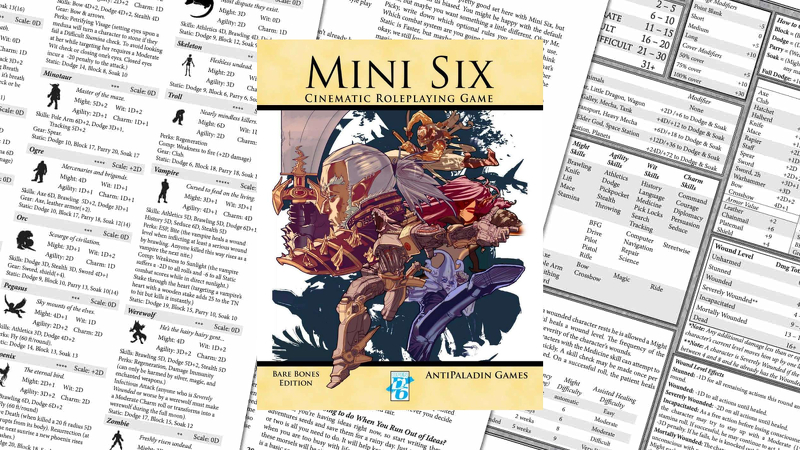 TheEvilDM's tweet photo. Mini Six, a variant of the OpenD6 system, offers a solution with its "Fast Static Combat" system. This system aims to simplify combat by using pre-calculated defense values, making battles quicker and easier to manage. #MiniSix #opend6 #RPG
https://t.co/uw7IklSXfe https://t.co/JnnHrPPtNx