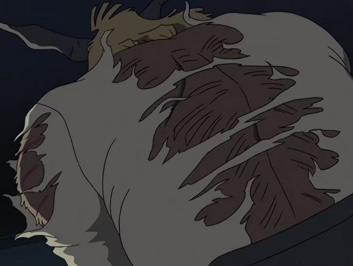 Regular_TF's tweet image. I wanted to rewatch after a long time the Cybersix Werewolf TF.
I love how it shows his back growing, ripping his shirt, and that final pic with his arms up 🥰