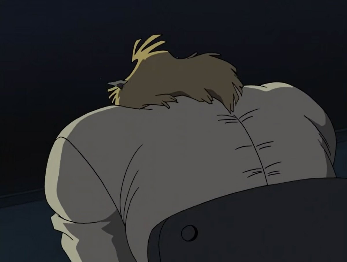 Regular_TF's tweet image. I wanted to rewatch after a long time the Cybersix Werewolf TF.
I love how it shows his back growing, ripping his shirt, and that final pic with his arms up 🥰