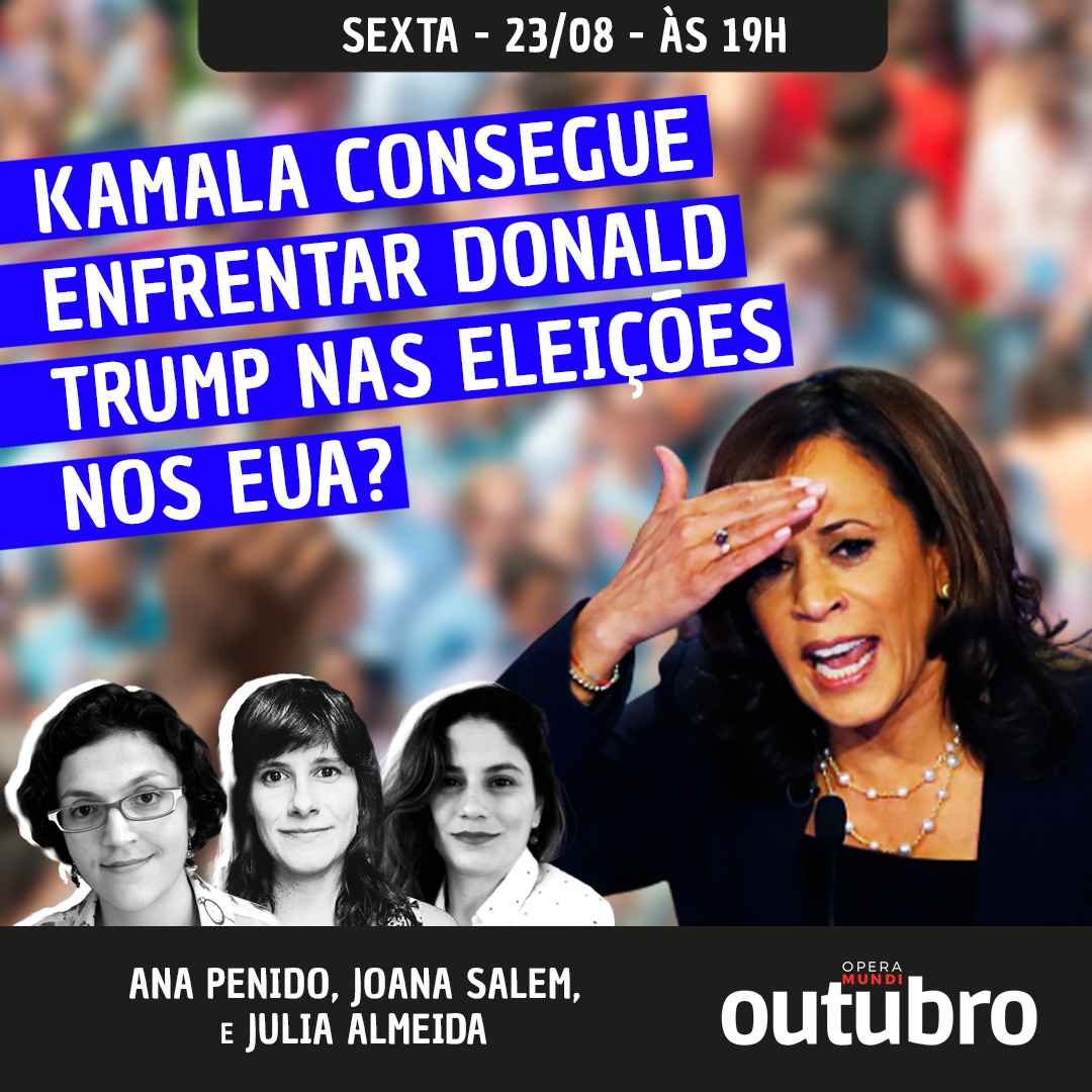 O Outubro desta sexta-feira (23/08) conta com a participação da cientista política Ana Penido, da historiadora <a href="/salem_joana/">joana salém vasconcelos</a> e da professora <a href="/julia_avs/">Julia Almeida</a> para debater se Kamala Harris consegue enfrentar Donald Trump nas eleições

Não perca ao vivo às 19h:
➡️youtube.com/live/-abt3LOpv…
